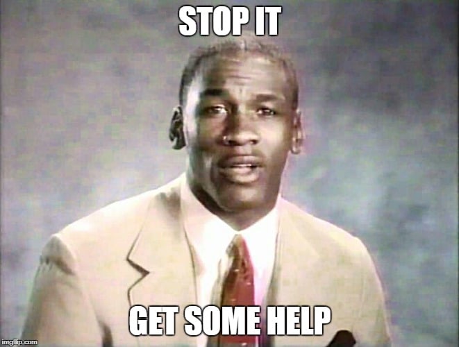 [Man in suit ssaying stop it, get some help]
